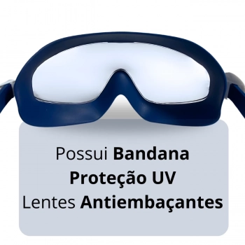 Kit Colete Infantil 2 a 8 Anos + culos de Natao com Bandana Proteo Uv/ Antiembaante Azul