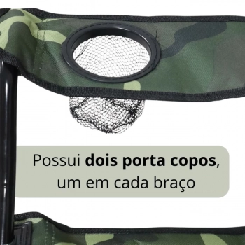 Kit Caixa Termica 36 Litros Araguaia + Cadeira Dobravel Araguaia Apoio de Brao 2 Porta Copos Camping / Pesca