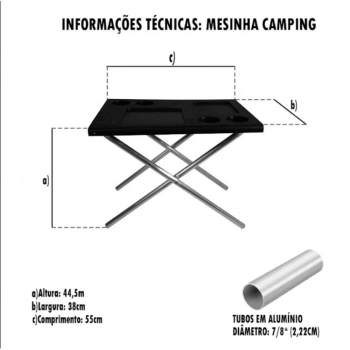 Kit Mesa Multiuso Dobrvel Porttil + Caixa Trmica 18 L + Banqueta Dobrvel At 80 Kg para Camping e Pesca