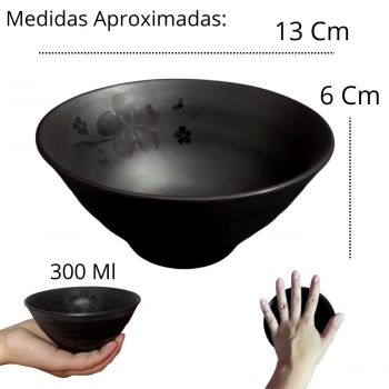 Kit 4 Tigelas Onduladas 300 Ml + 4 Pratos Quadrados 14 Cm Kanpai Melamina Premium para Restaurante Japons