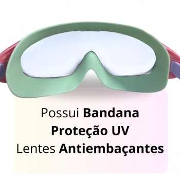 Kit Colete Infantil 2 a 8 Anos + culos de Natao com Bandana Proteo Uv/ Antiembaante Rosa