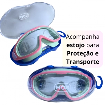 Kit Colete Infantil 2 a 8 Anos + culos de Natao com Bandana Proteo Uv/ Antiembaante Rosa