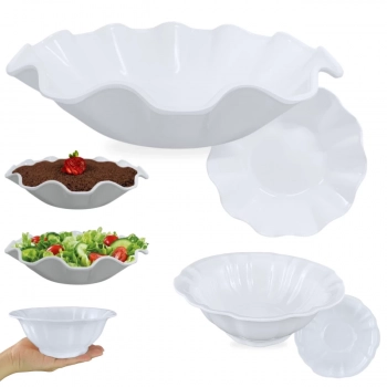 Kit 2 Tigelas Cumbucas Redondas 1,5 Litros + 650ml Formato Flor Delicado para Salada e Fruteira em Melamina