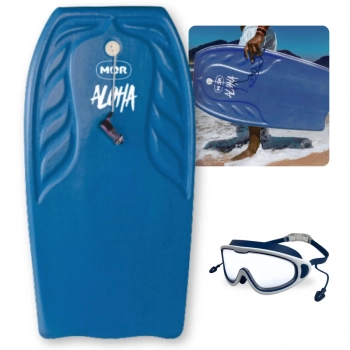 Kit Oculos de Natao Proteo Uv/ Antiembaante Azul + Prancha Bodyboard 1 M X 54 Cm