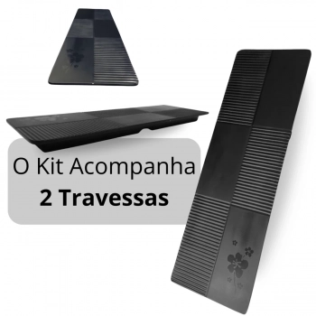 Kit 2 Travessas Retangulares Retas 33cm Pretas em Melamina Kanpai para Sushi Restaurante Japons Oriental