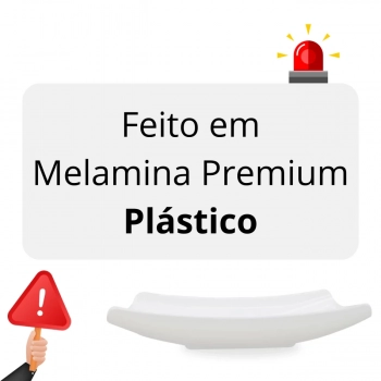 Kit 30 Travessas Prato Curva 30 Cm Branca para Buffet Restaurante Profissional em Melamina