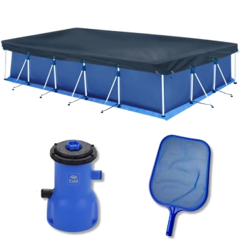 Kit Piscina Premium Estrutural 10.000 L + Bomba 220v 3028l/H + Peneira + Capa e Forro para Proteo