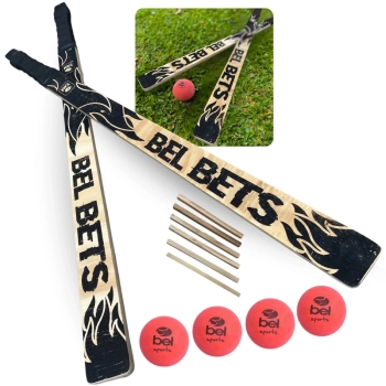 Kit Jogo Tacobol Tacos de Bets Madeira + 4 Bolas + 2 Casinhas Xtreme Black Bel