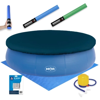 Kit Piscina Inflvel Mor 4600l + 2 Espaguetes Macarro Espada + Mini Bomba + Capa e Forro + Reparo