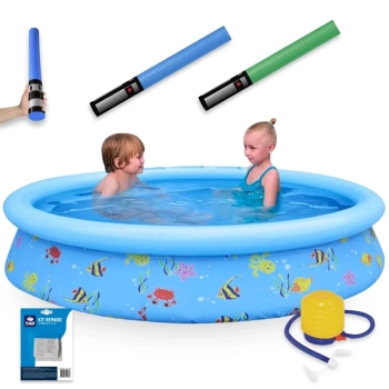 Kit Piscina Infantil 1000 Litros Bel Inflvel + 2 Espaguetes Espada Macarro + Mini Bomba Manual + Reparo