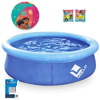 Kit Piscina Infantil 1000 L Vollo + Boia de Brao + Bola Das Princesas Disney Inflvel