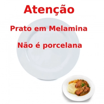 5 Pratos Fundos 25 Cm em Melamina / Plstico Branco