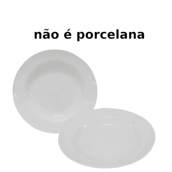 5 Pratos Fundos 25 Cm em Melamina / Plstico Branco