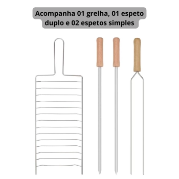 Churrasqueira Mor Montana Desmontvel Prtica com Grelha / Espeto Duplo e Simples