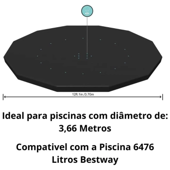 Kit para Piscina Estrutural 3,66 Mts Bestway + Forro 3,70m X 3,70m (armao No Inclusa)