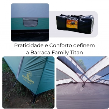 Barraca Camping 12 Pessoas Family Titan Grande Coluna D gua 2000mm Guepardo Ntk