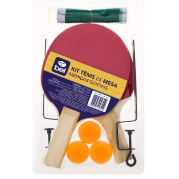 Kit Ping-pong 2 Raquetes + Suporte + Rede + 3 Bolinhas Bel