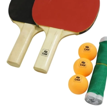 Kit Ping-pong 2 Raquetes + Suporte + Rede + 3 Bolinhas Bel