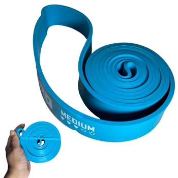 Faixa Elstica Super Band 3,2 Cm Extensor de Intensidade Mdia Azul Liveup Exerccios