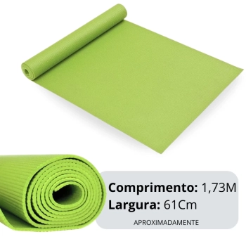 Colchonete Tapete Yoga Ginstica Eva Verde Exerccios 1,73 Metros Liveup Sports