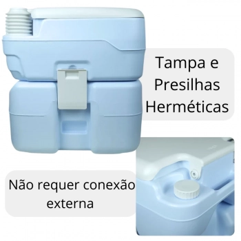 Kit Barraca Banheiro Trocador de Roupa Pop Up 1,90 M + Vaso Sanitrio Porttil Porta Potti 20l