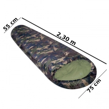 Kit Saco de Dormir Milik 5c a 15c + Cantil 1.8 Lt Verde Militar