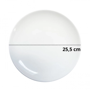 Prato Raso Branco 25,5 Cm em Melamina Premium / Plstico