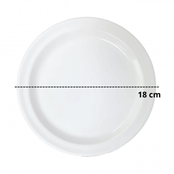 Prato de Sobremesa 18 Cm em Melamina Premium Branco