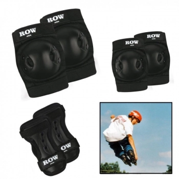 Kit Roller Patins Regulvel 34/37 + Conjunto Proteo Joelheira, Cotoveleira, Protetor de Punho + Capacete M