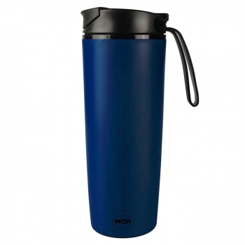 Copo com Tampa para Caf 450ml Ao Inox Antiqueda Azul