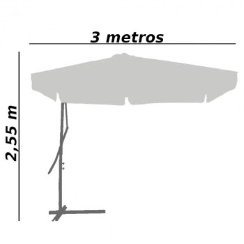 Ombrelone Suspenso com Alavanca 3 M Dimetro Bege