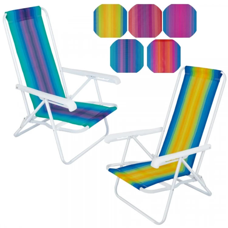 Mandiali e-Shop : Kit 2 Cadeiras de Praia Alta Xadrez + 2 Mesas