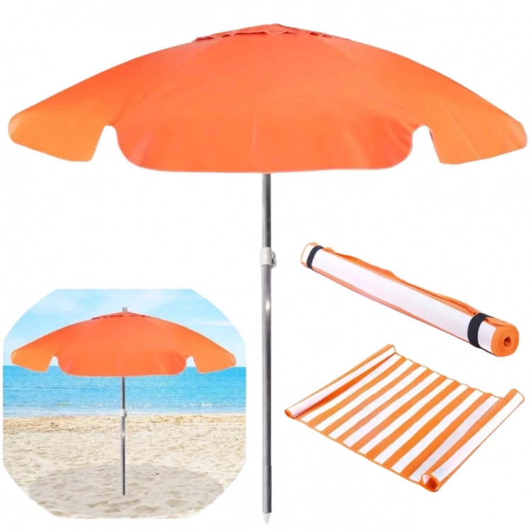 Mandiali E Shop Kit Laranja Esteira De Praia Em Rolo Com Al A Guarda Sol