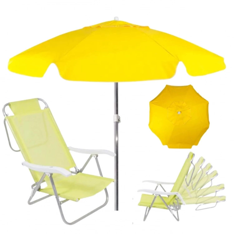 Mandiali E Shop Kit Cadeira De Praia Sunny Dobr Vel Guarda Sol