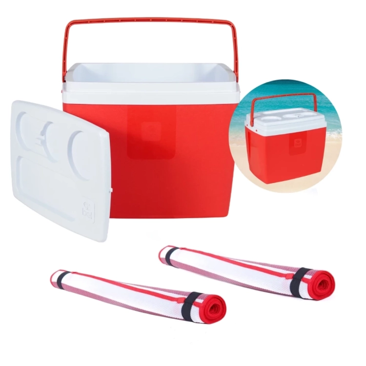 Mandiali E Shop Kit Praia Vermelho Com Esteiras M Caixa