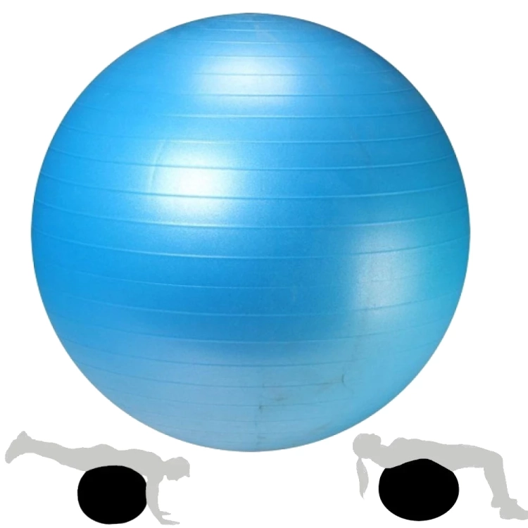 Mandiali e-Shop : Bola Pilates Suiça 65 Cm com Ilustração de Exercícios Cor  Azul