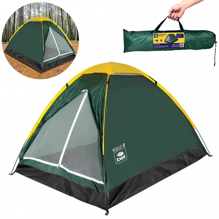 Barraca Camping Iglu 4 Infantil Bel Fix Verde/Amarelo : :  Esporte